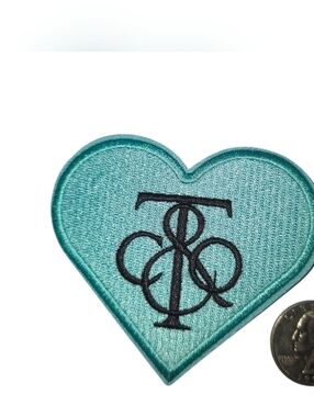 Luxury Fashion Heart Iron on Patch Blue